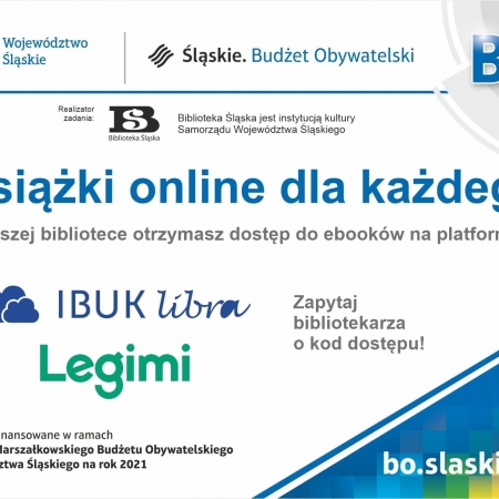 Fotografia kolorowa promująca e-booki z patrformy IBUK Libra i Legimi. 