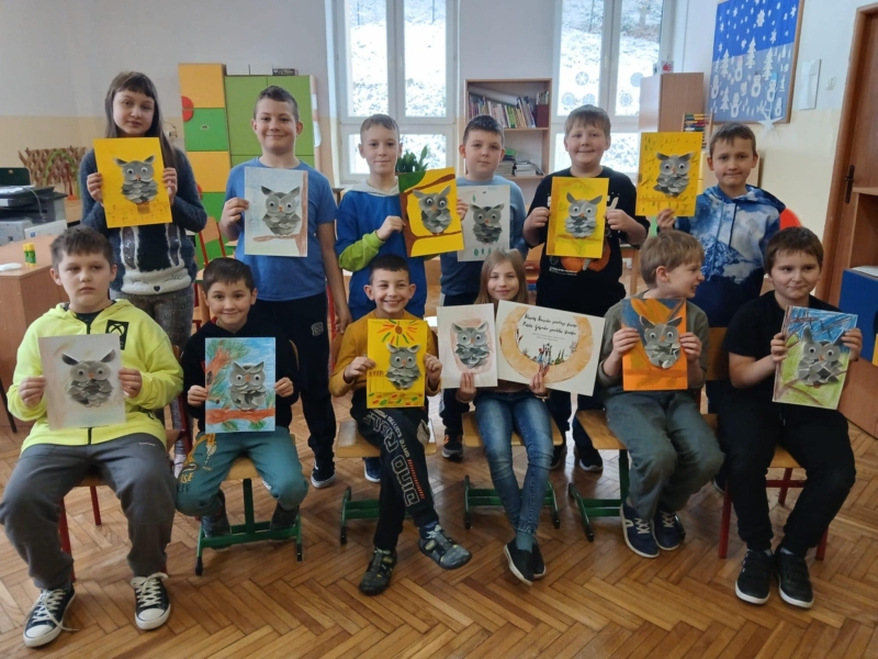 Kacperek- Górecki Skrzat w odwiedzinach w Szkole Podstawowej nr 1 w Brennej Leśnicy