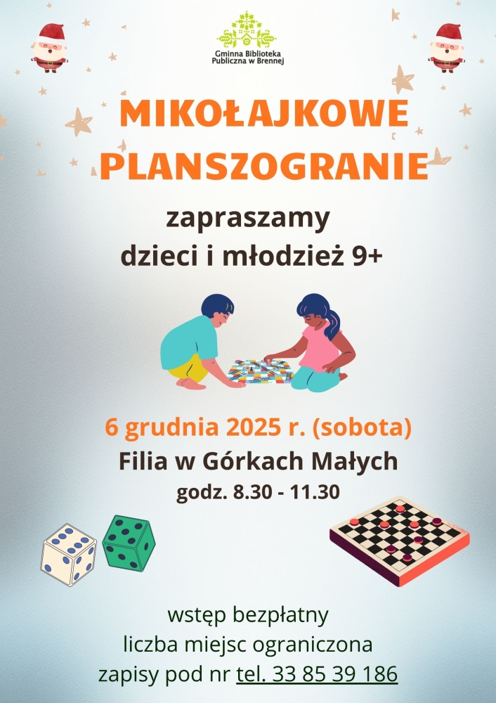 Mikołajkowe planszogranie w Filii w Górkach Małych